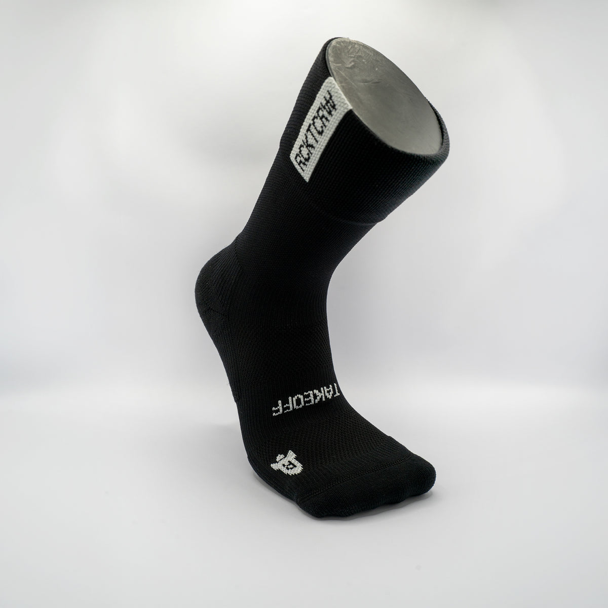 RCKT Signature Black Laufsocken – „READY FOR TAKEOFF“ auf dem Spann