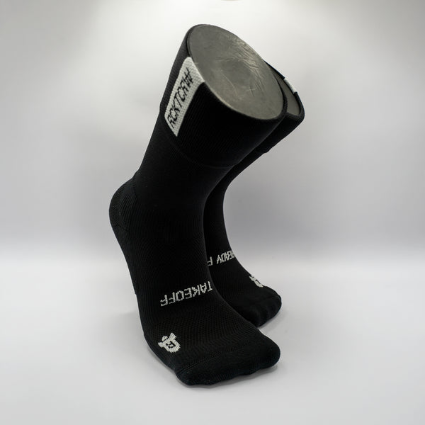 RCKTCRW Signature Black – minimalistische Laufsocken