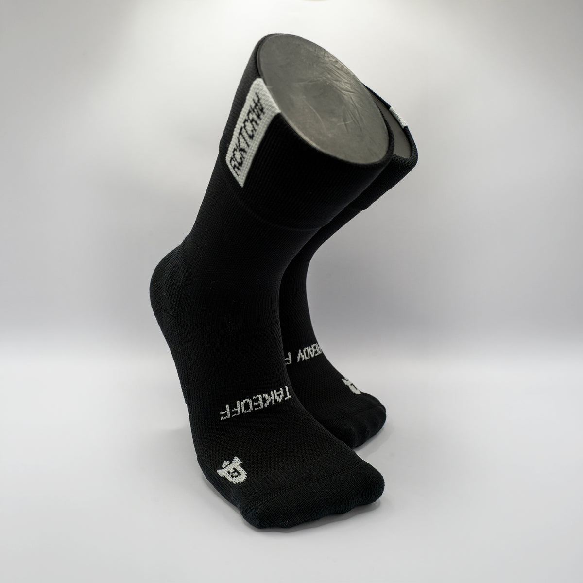 RCKTCRW Signature Black – minimalistische Laufsocken
