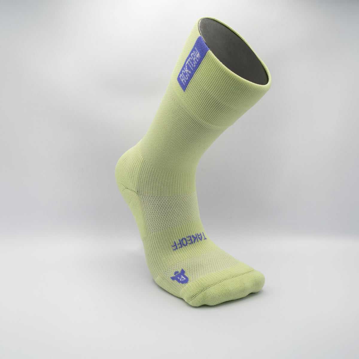RCKT Signature Lime Laufsocken – „READY FOR TAKEOFF“ auf dem Spann