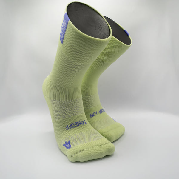 RCKTCRW Signature Lime – minimalistische Laufsocken